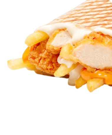 O’Tacos à composer, coupé pour montrer sa garniture